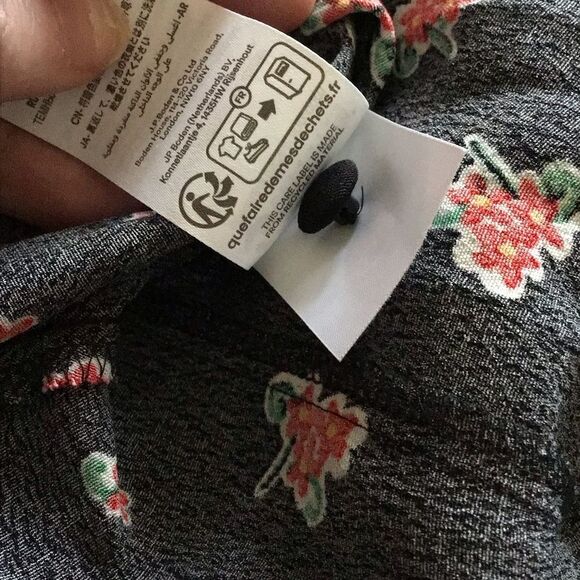 NWT BODEN Long Sleeve Flippy Mini Dress Black Floral Print - Picture 8 of 8